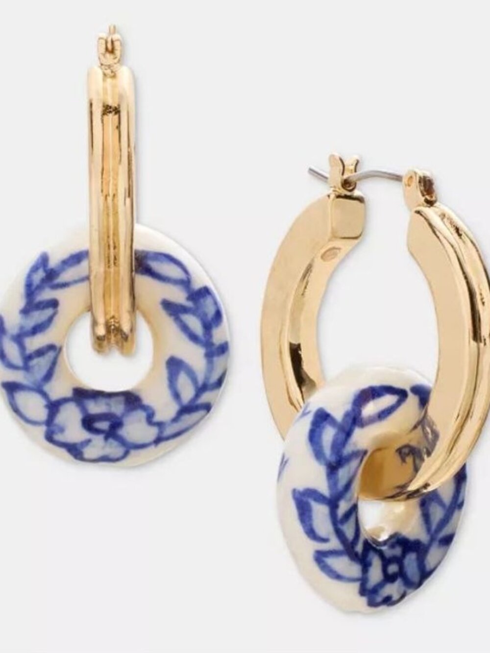 Style & Co Gold-Tone Ceramic Bead Hoop Earrings